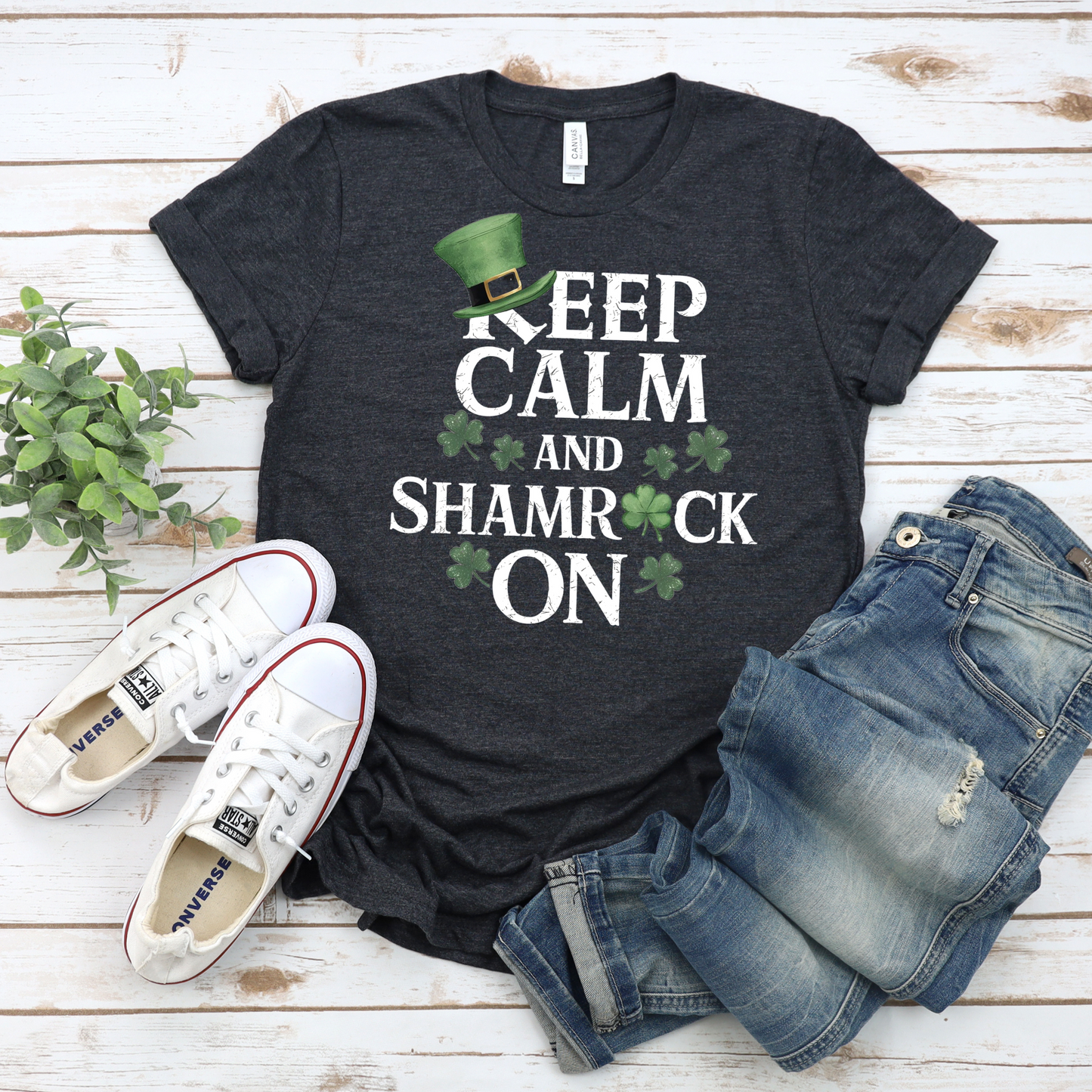 Shamrock T-Shirt - Keep Calm and Shamrock On Shirt