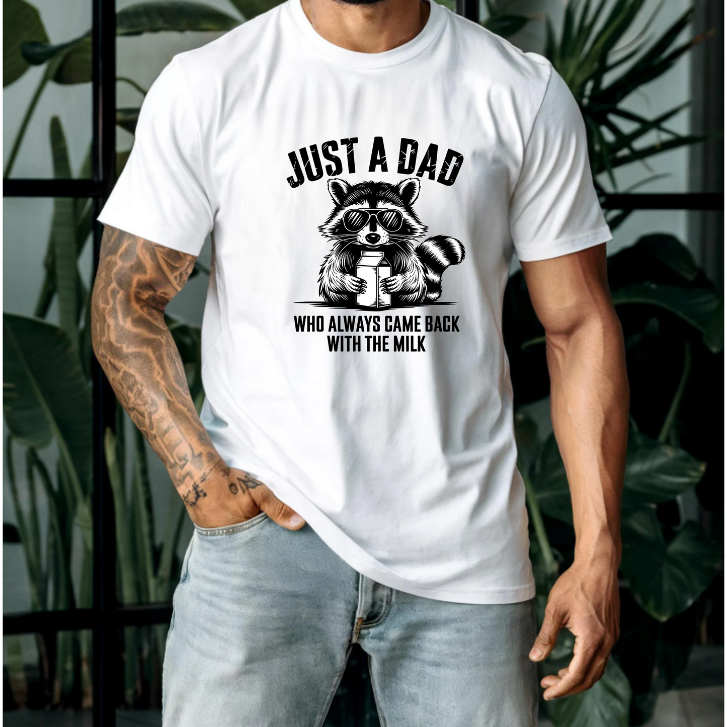 Just a dad who always come back with the milk T-Shirt