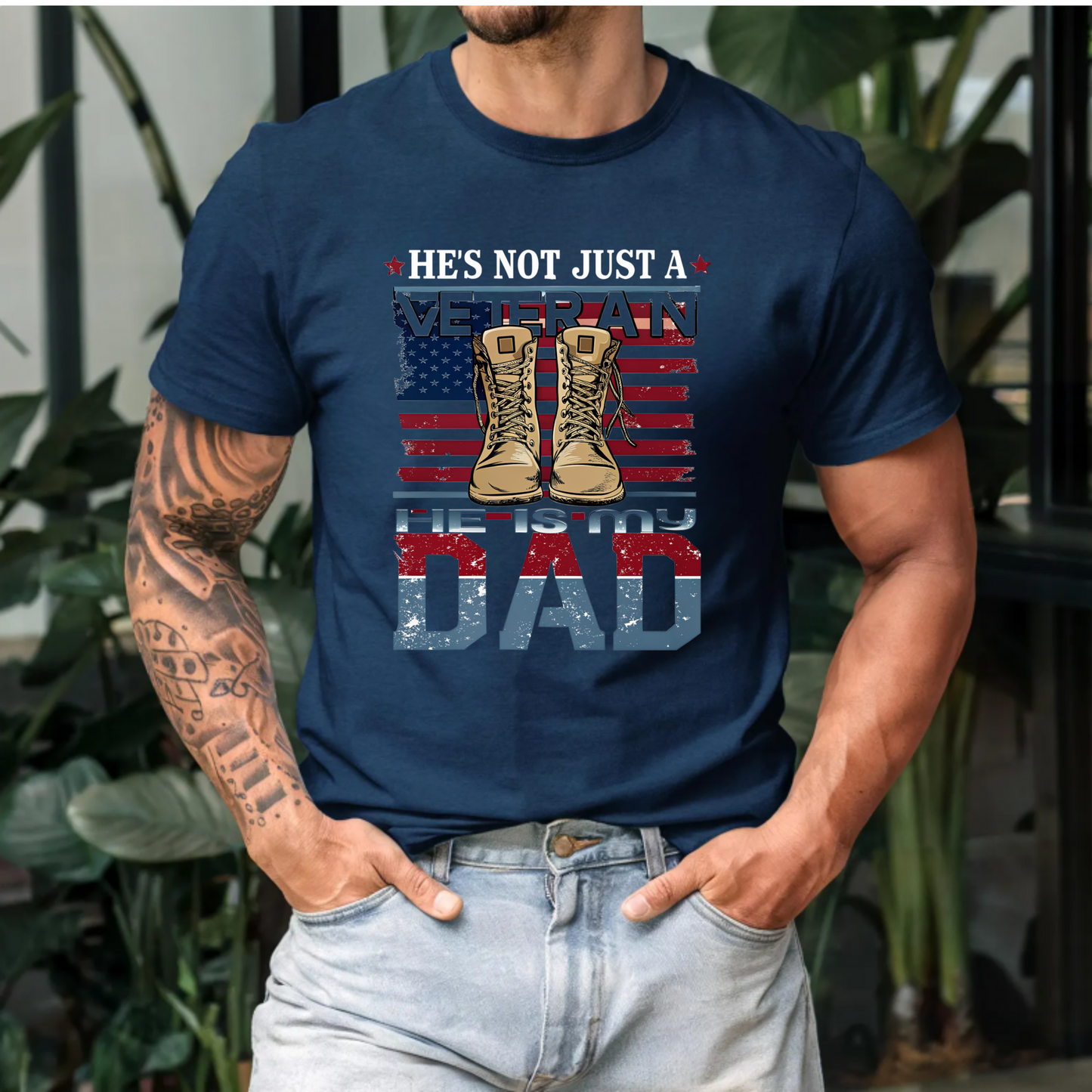"He's not just a Veteran, He is my dad" Veteran Dad Unisex Tee