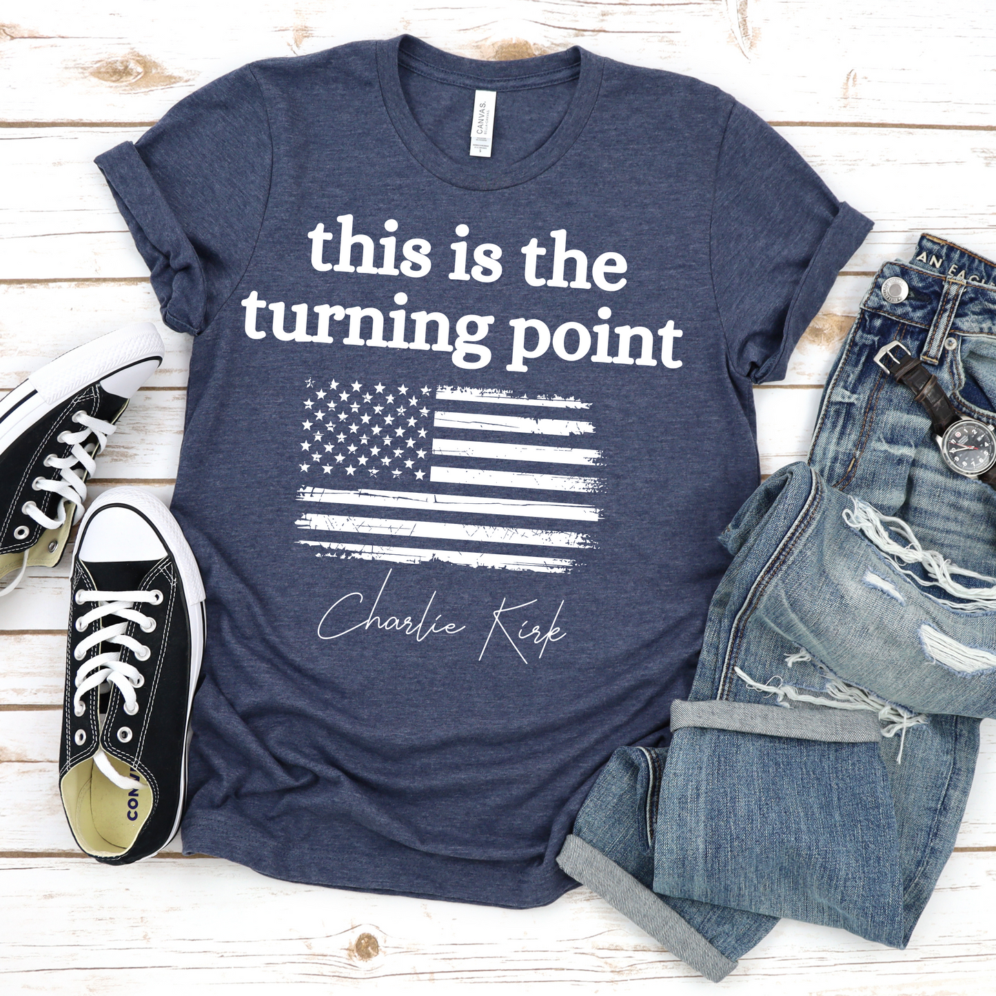 Unisex T-Shirt - 'Turning Point' Charlie Kirk Quote Tee