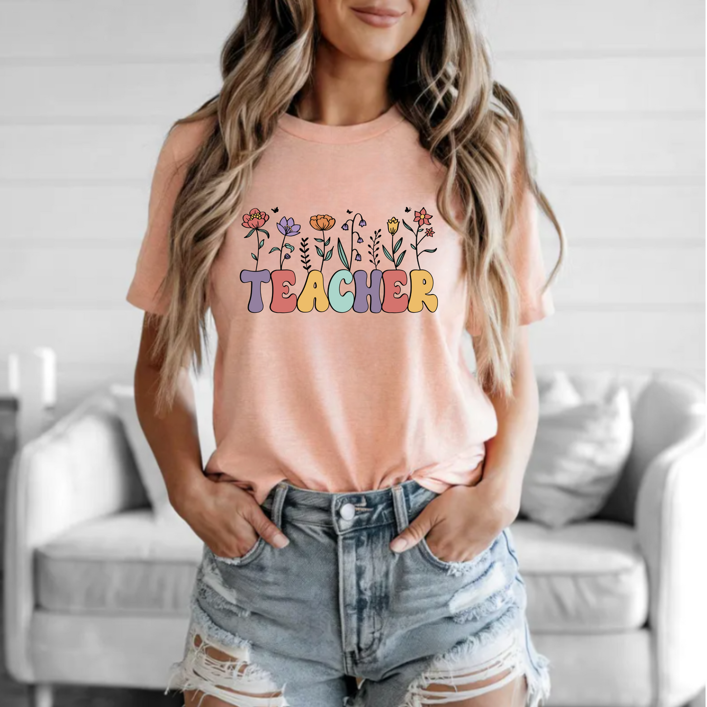 Floral Teacher Tee