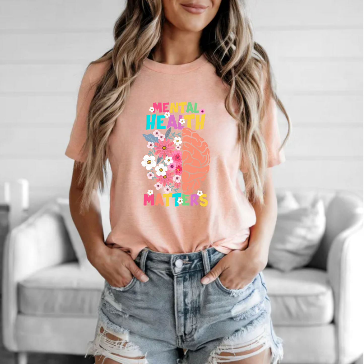 Floral Mental Health Matters Tee