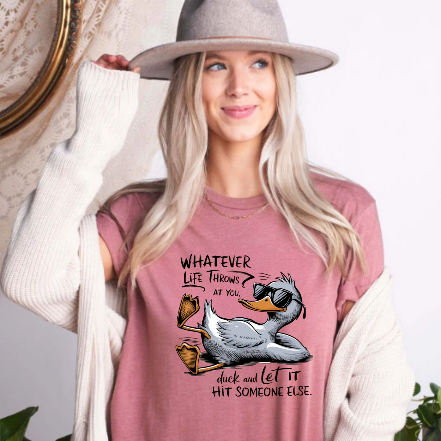 Whatever life throws at you, duck and let it hit someone else funny tee