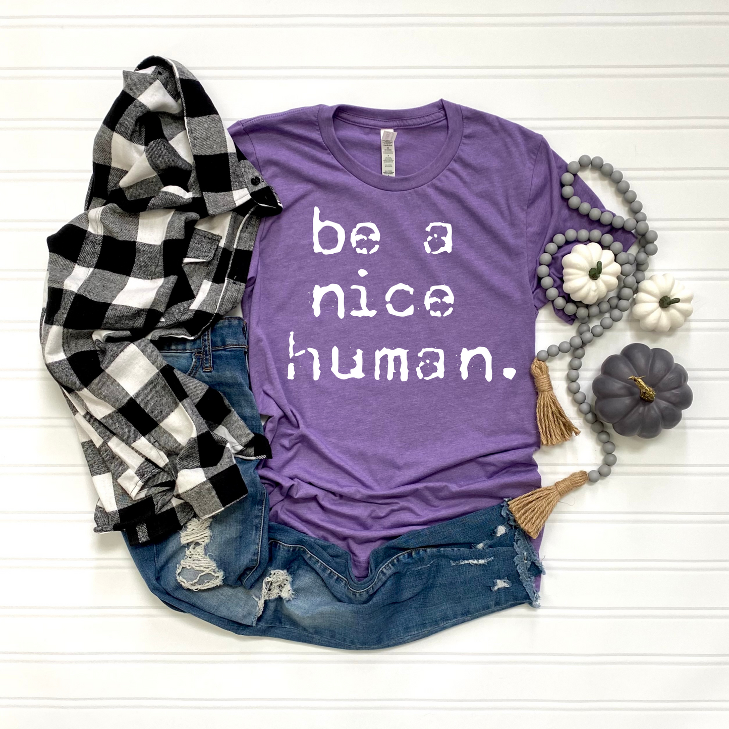 Softstyle T-Shirt - Be a Nice Human Inspirational Tee