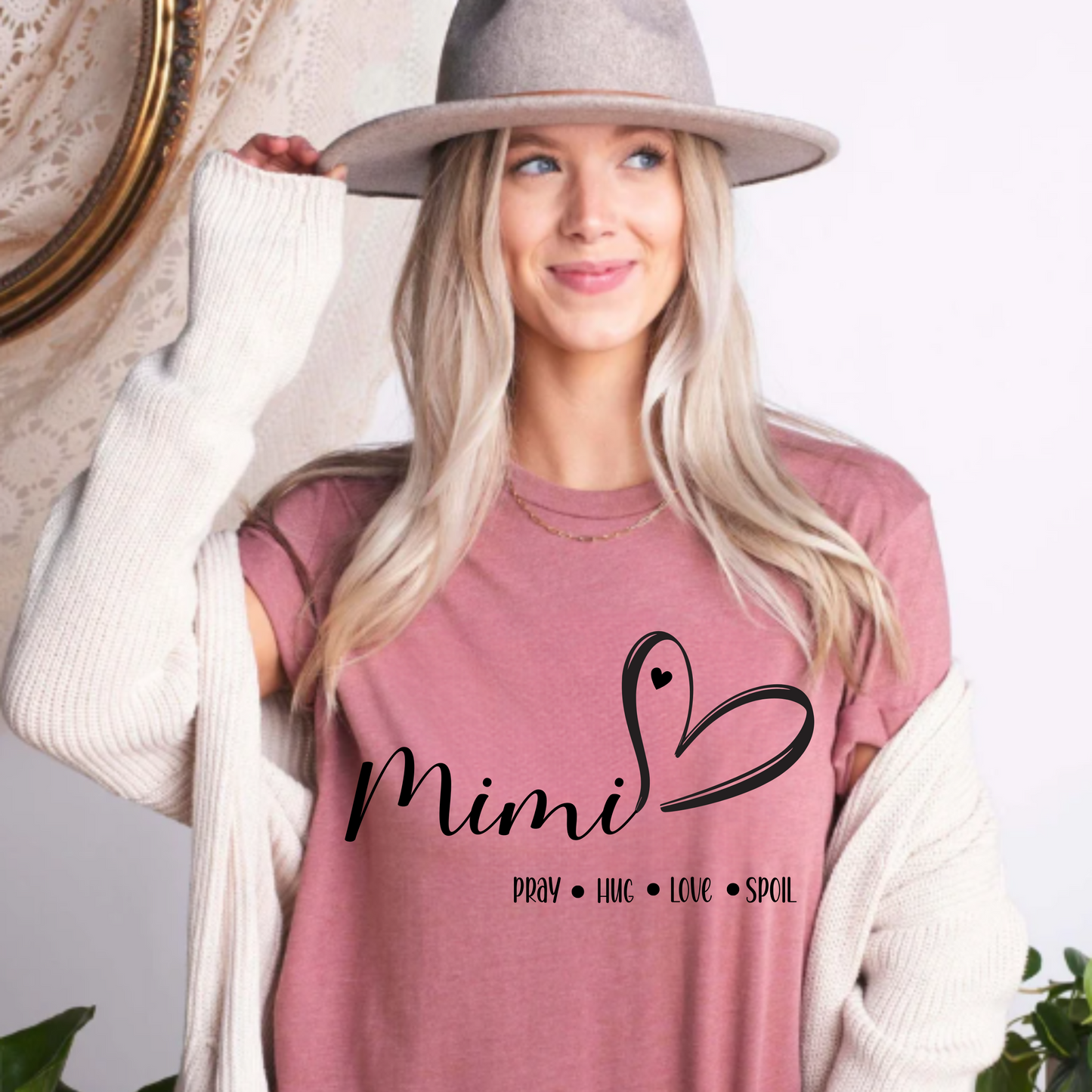 T-Shirt Mimi Pray Hug Love Spoil Unisex Jersey Short Sleeve Tee Shirt