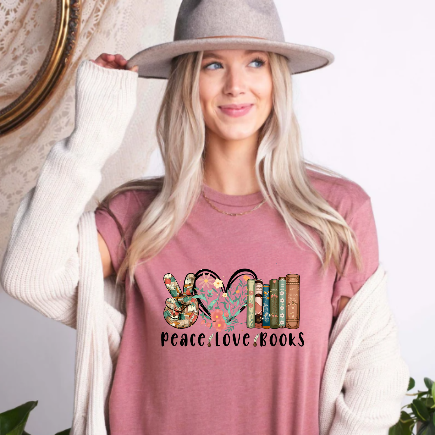 Peace Love Books Unisex Tee