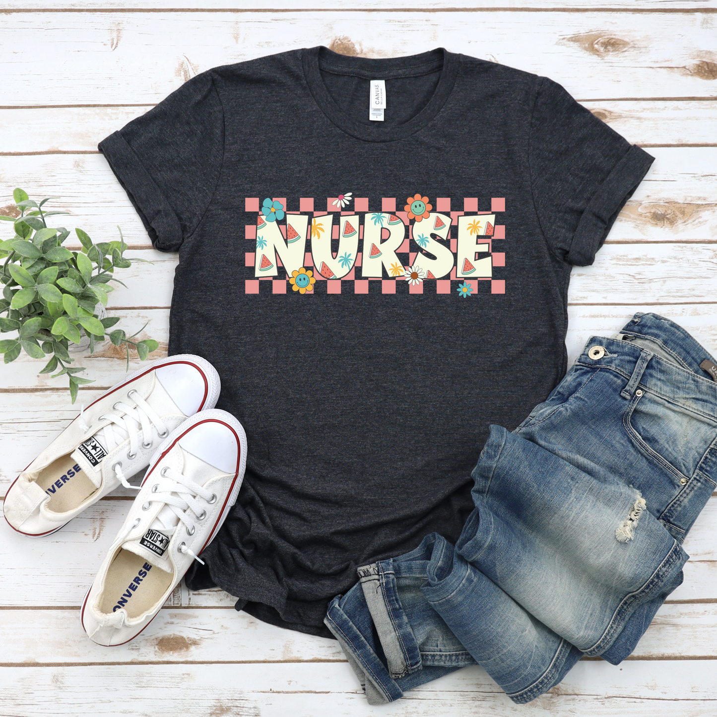 Floral Nurse Tee