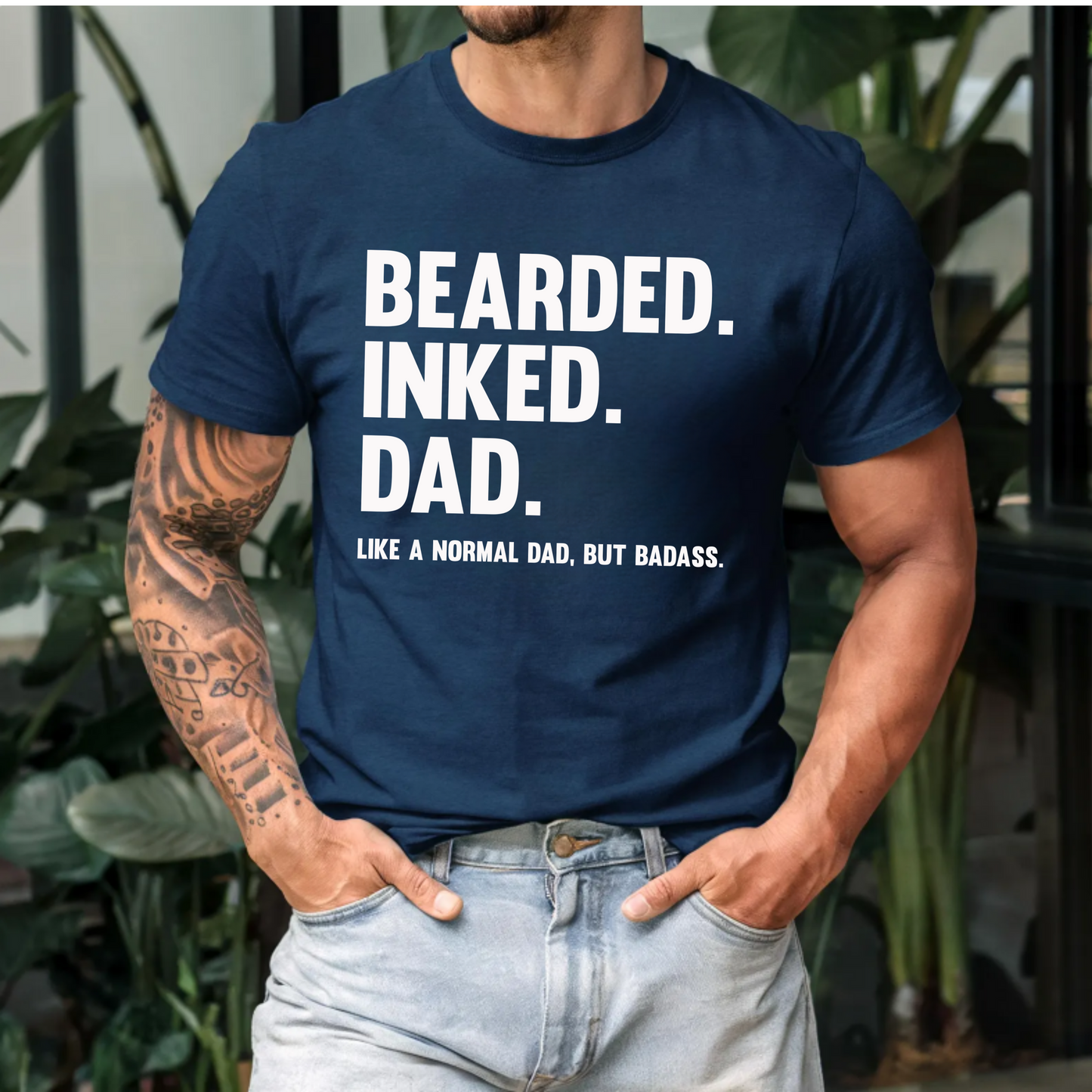 Bearded Dad Tee - Inked & Badass Unisex Short Sleeve Shirt