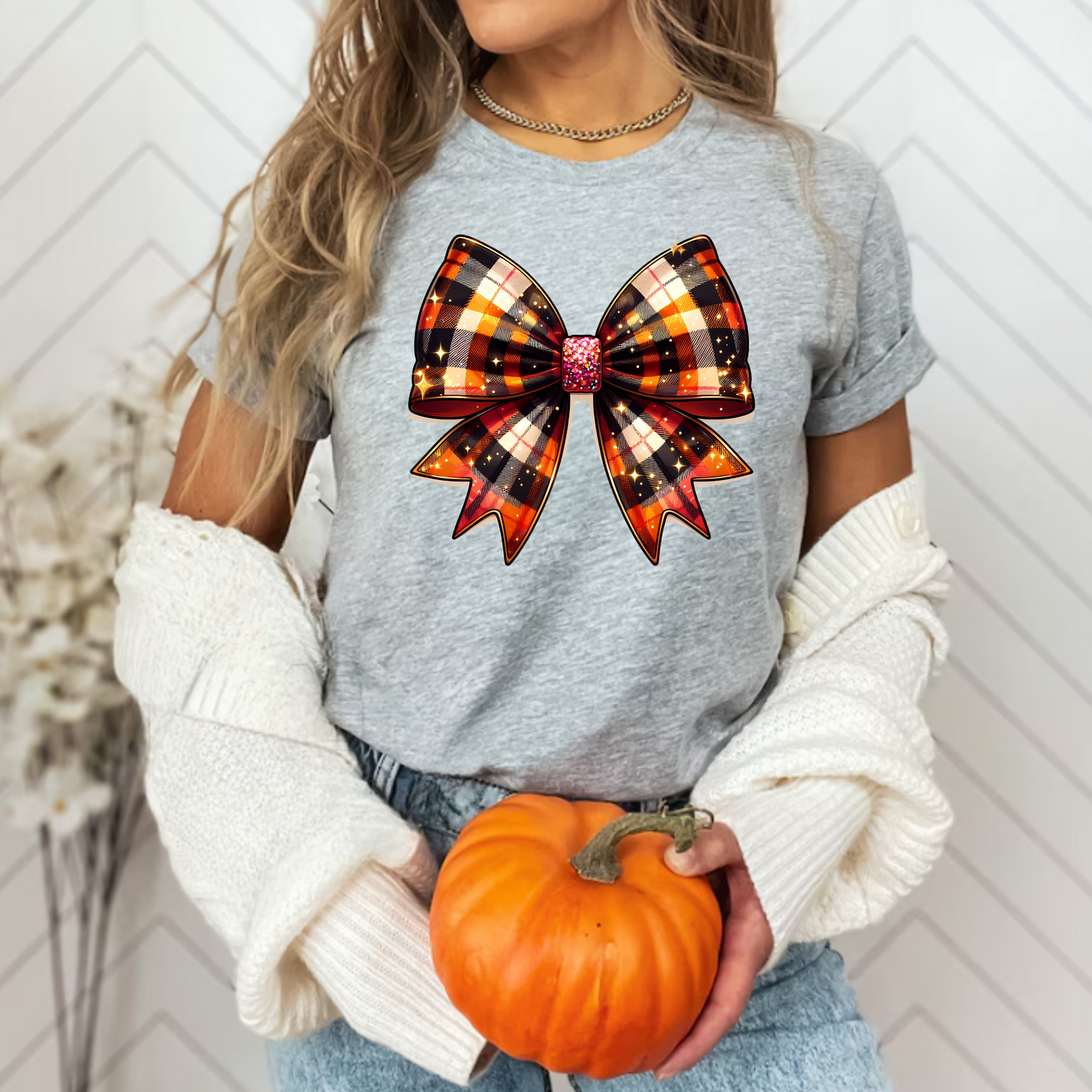 Plaid Bow T-Shirt