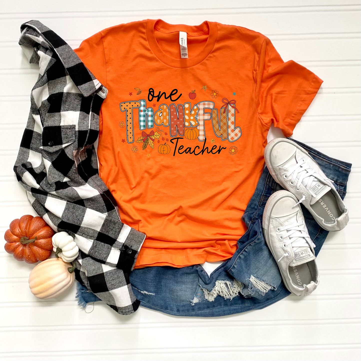 Teacher Appreciation Unisex Softstyle T-Shirt - One Thankful Teacher Design