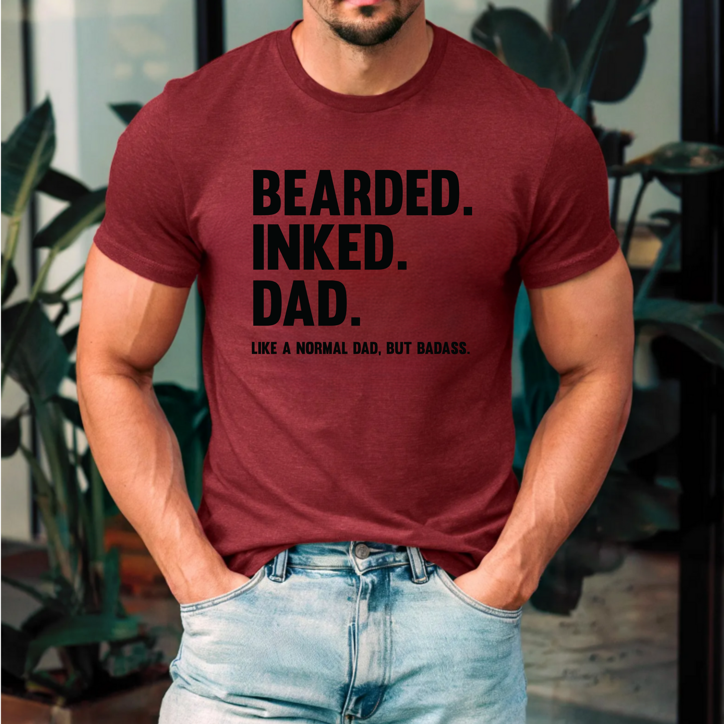 Bearded Dad Tee - Inked & Badass Unisex Short Sleeve Shirt
