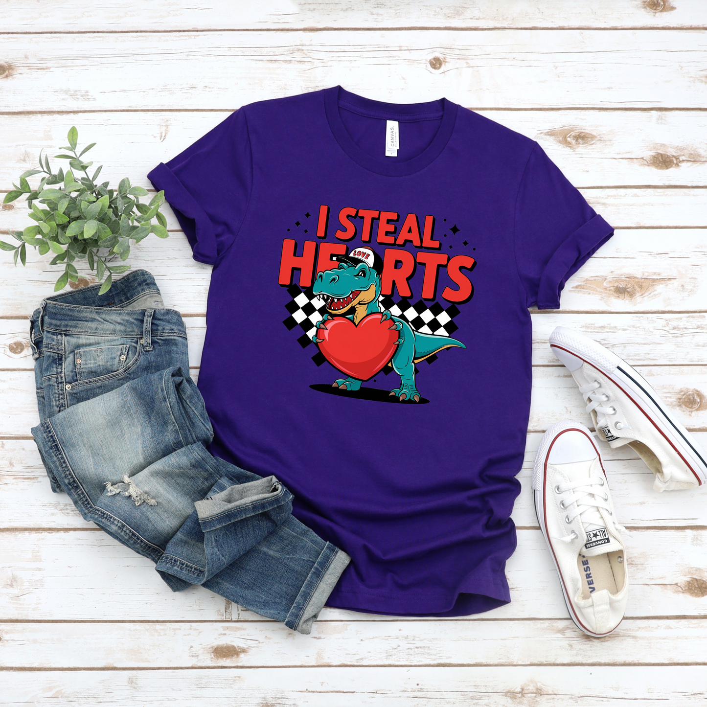 Dinosaur I Steal Hearts Tee