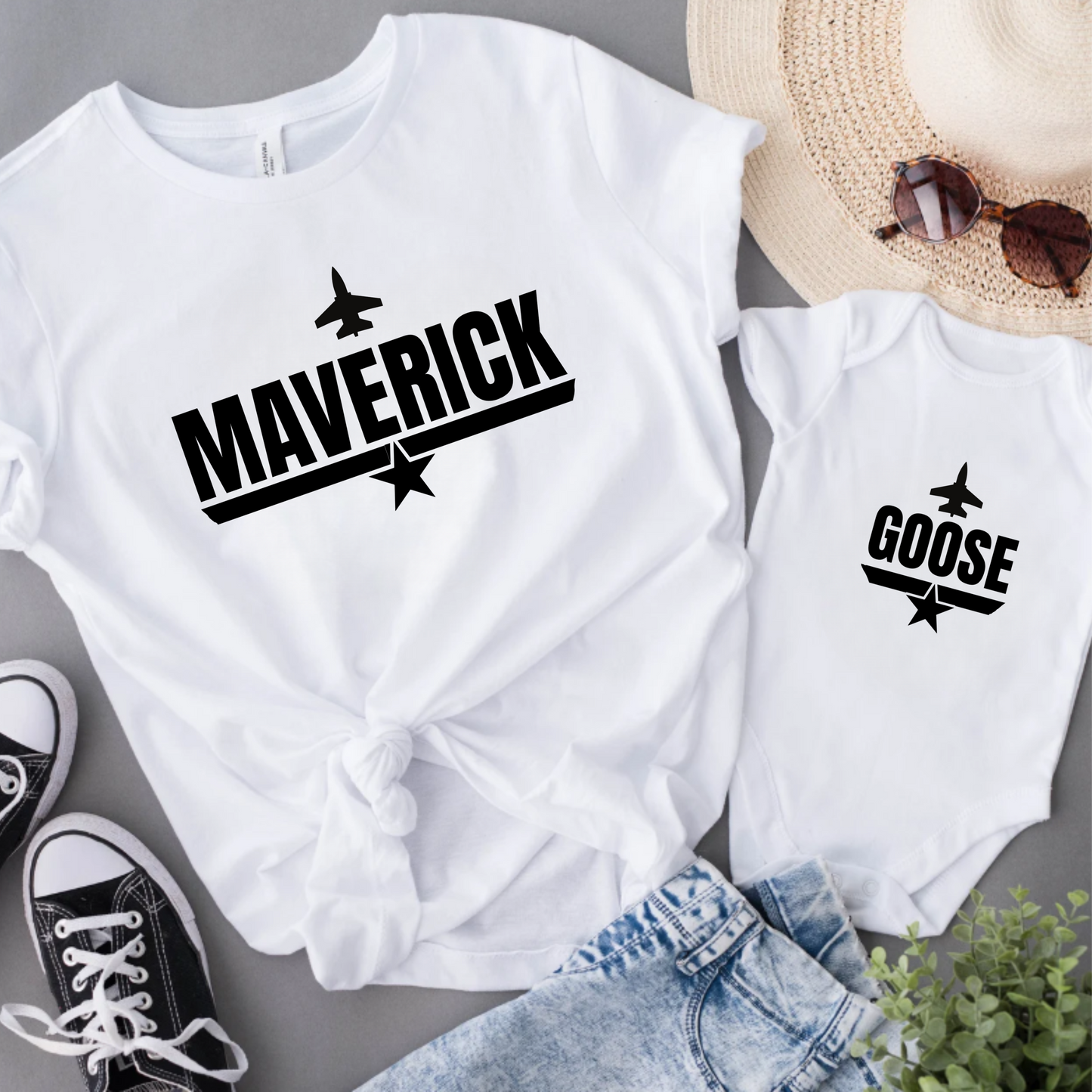 Infant Bodysuit - 'Maverick and Goose' Mom and Baby Design