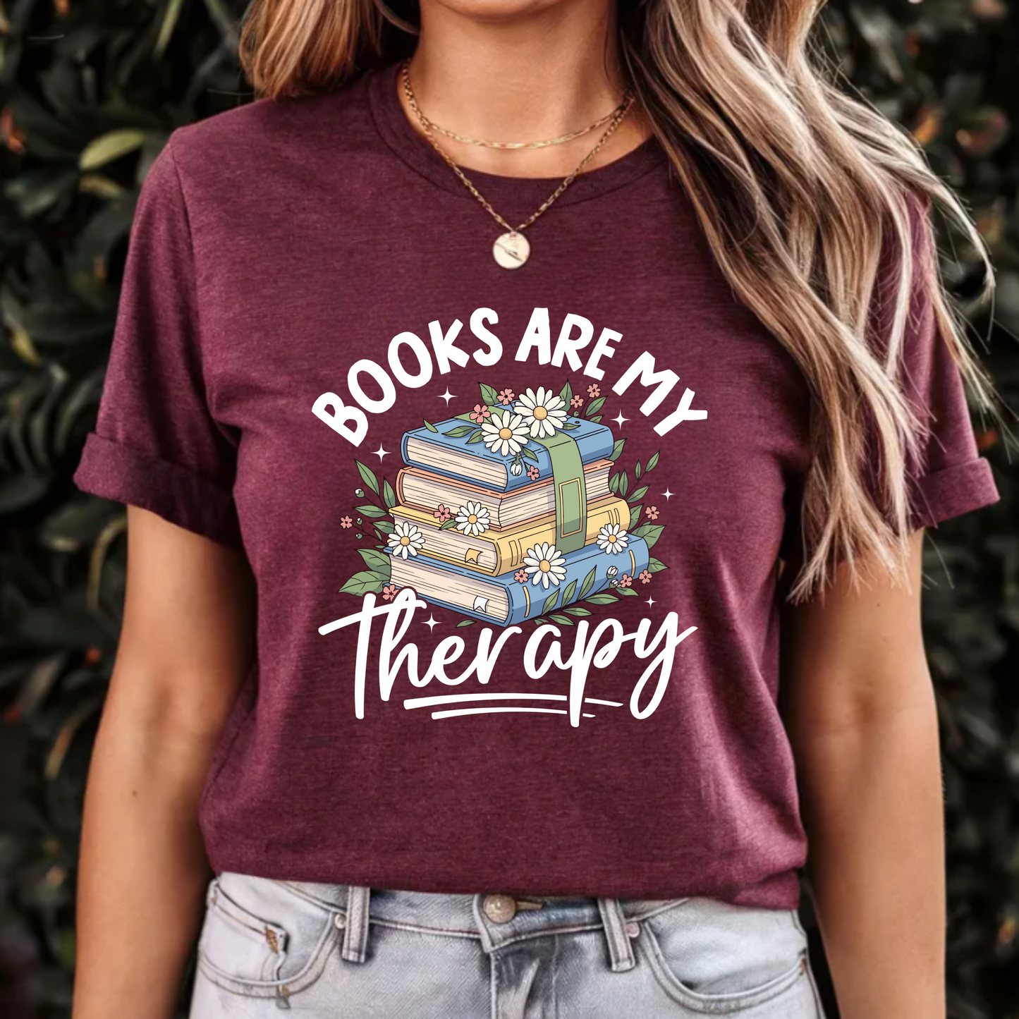 Book Lover Unisex Tee - Books are my therapy