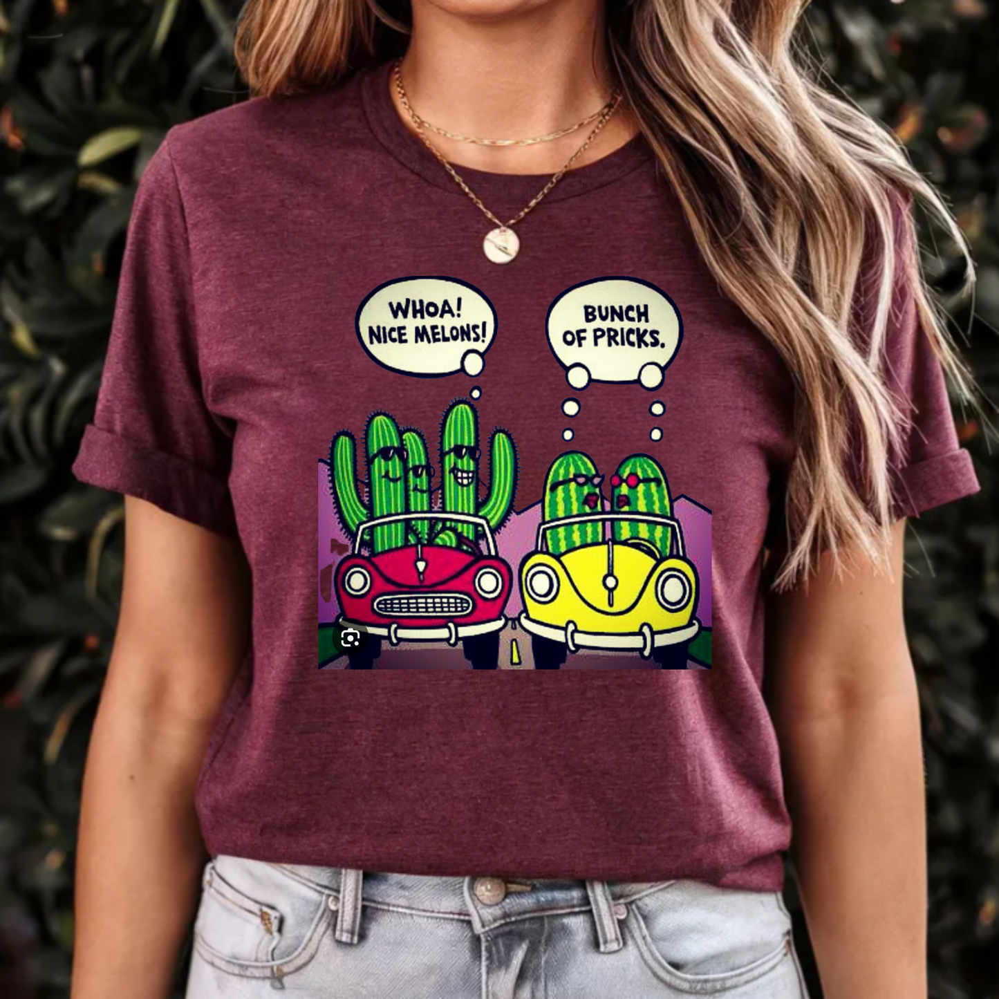 Funny Unisex Tee - Nice Melons Bunch of Pricks Design