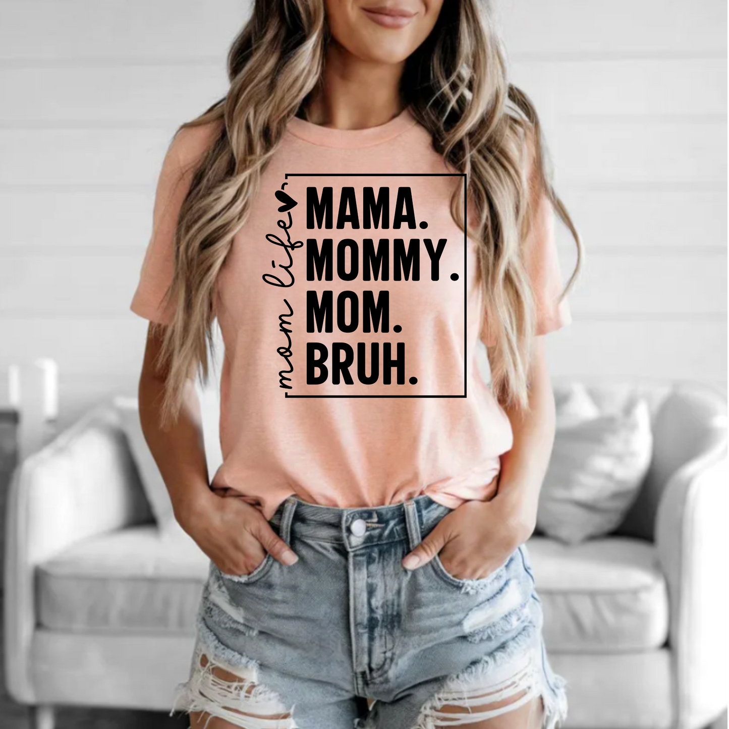 T-Shirt 'Mama, mommy, mom, bruh' Unisex Jersey Short Sleeve Tee