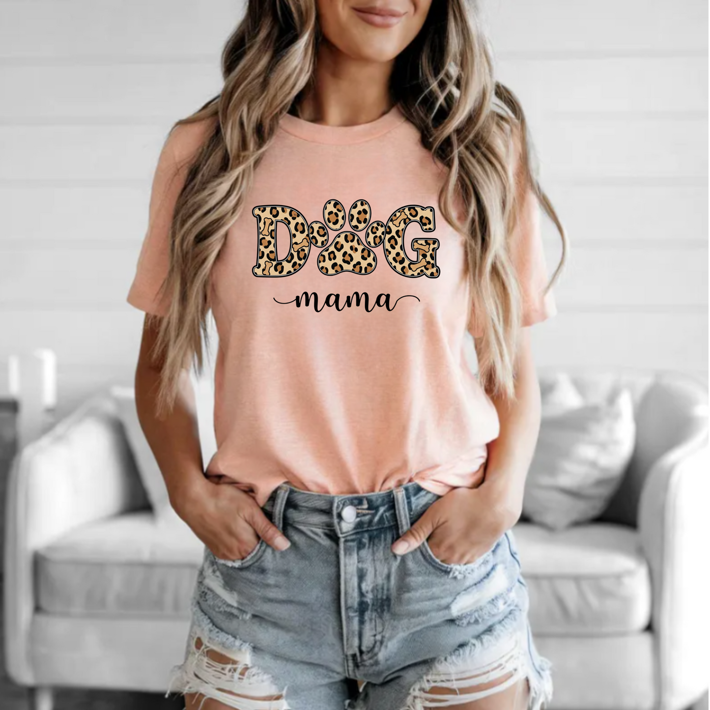 Leopard Print Dog Mama Tee