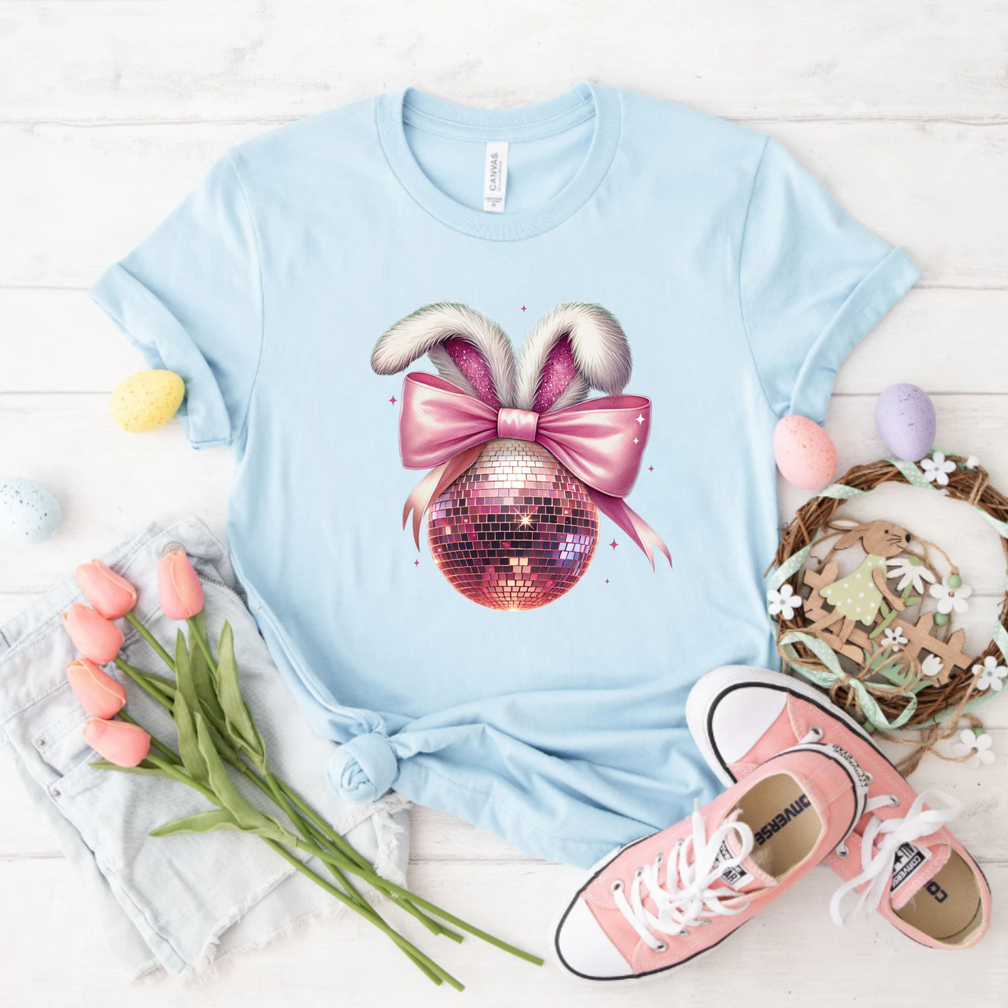 T-Shirt - Disco Ball Bunny Rabbit Graphic Tee