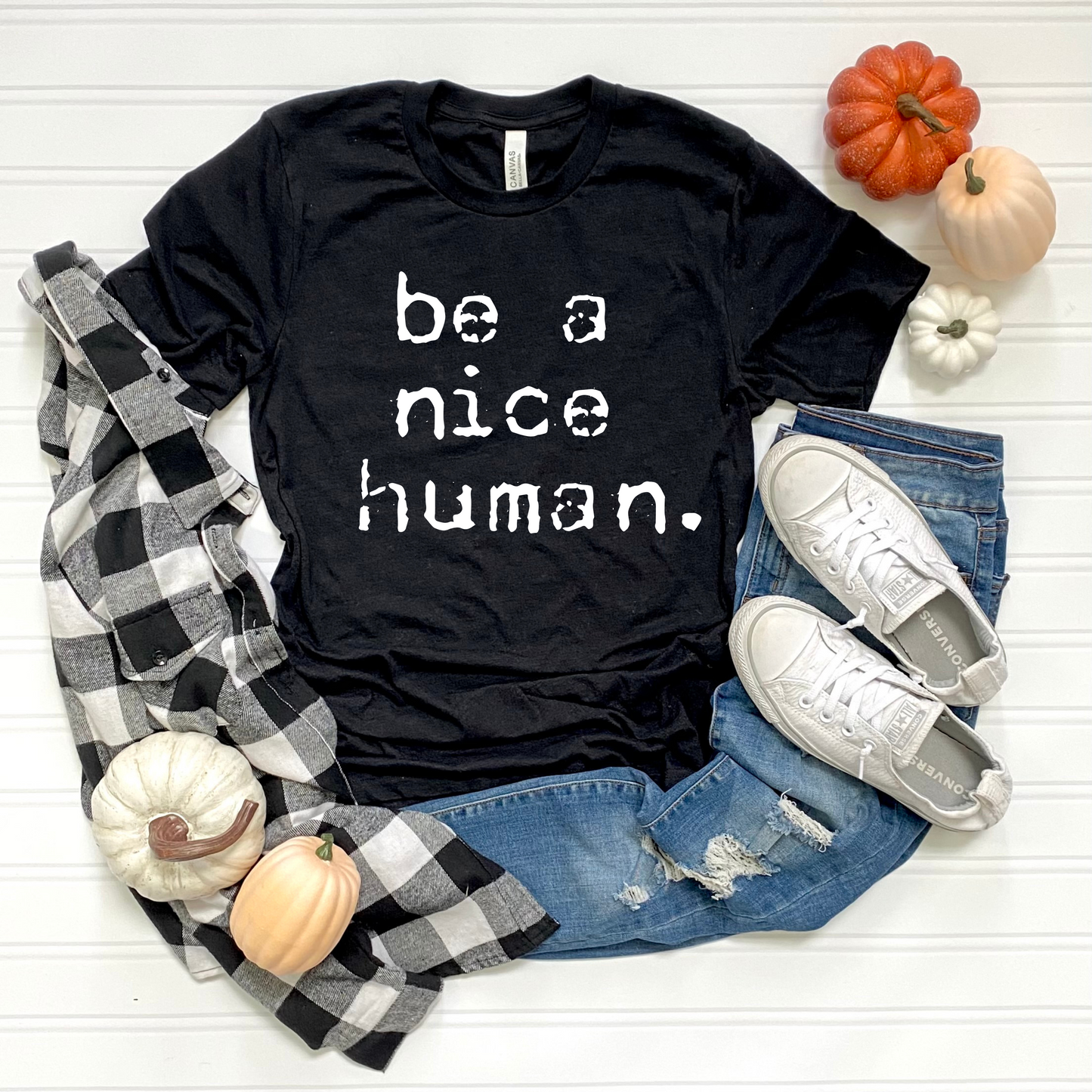 Softstyle T-Shirt - Be a Nice Human Inspirational Tee