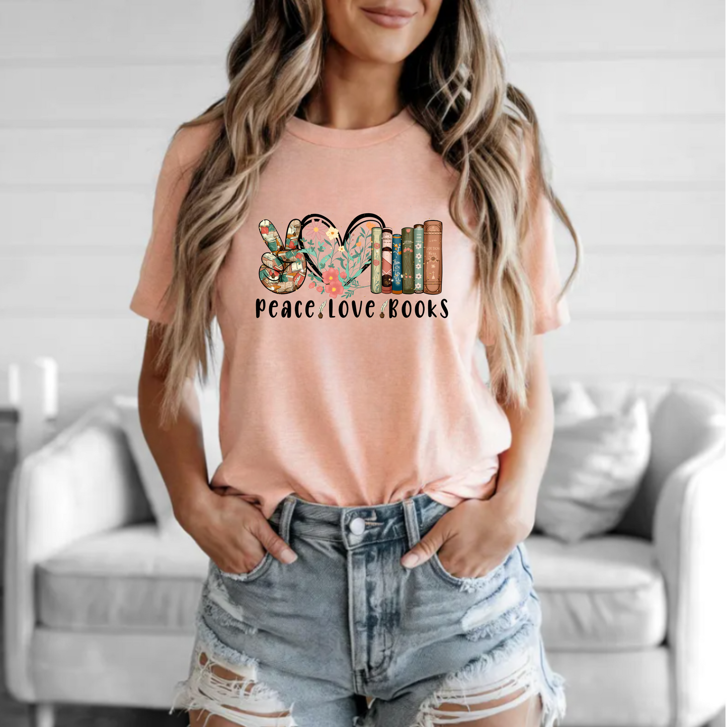 Peace Love Books Unisex Tee
