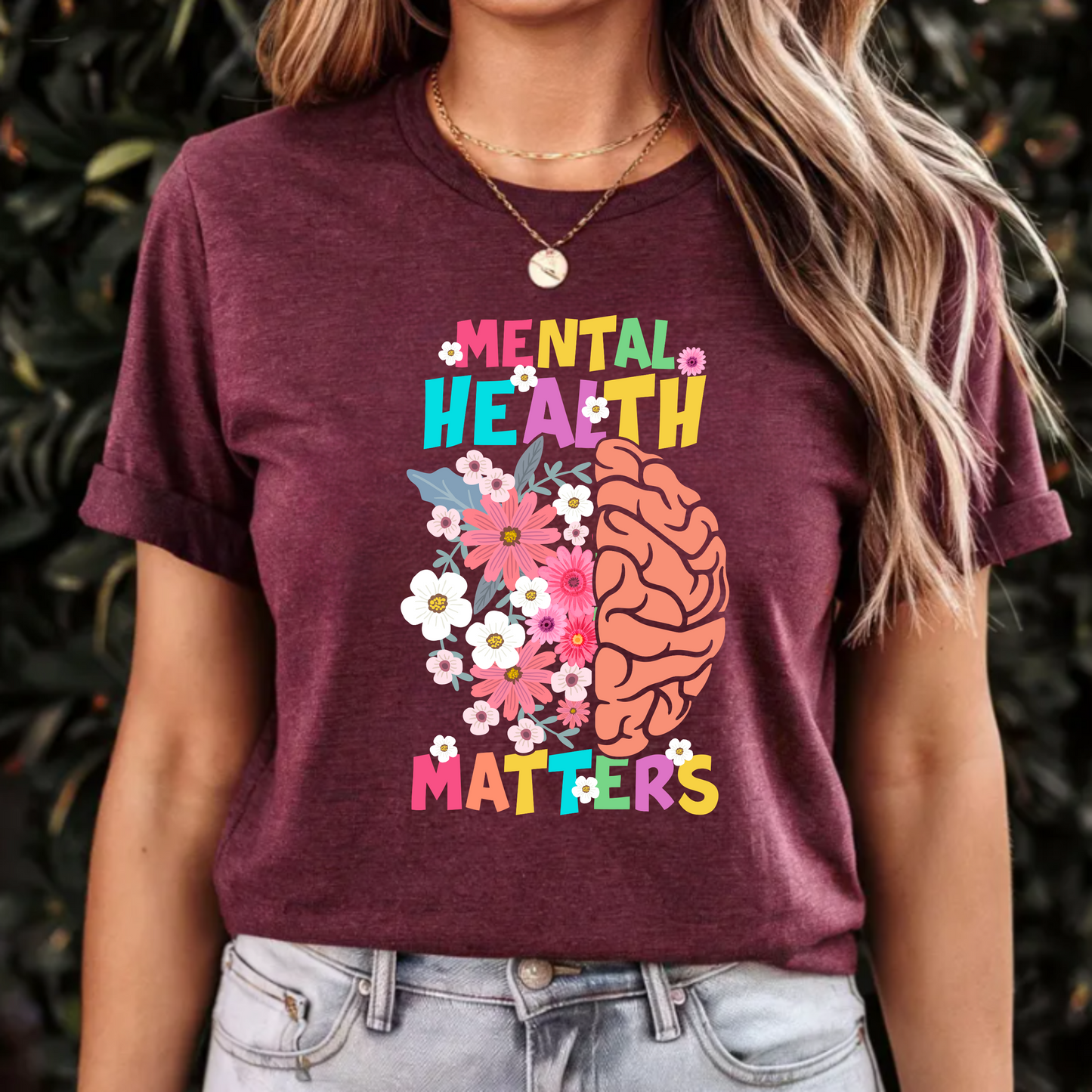 Floral Mental Health Matters Tee