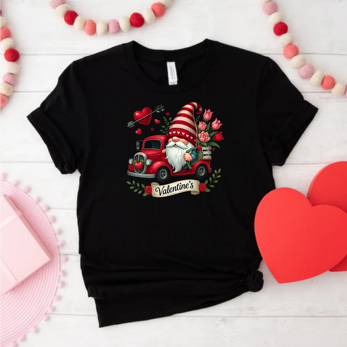 Valentines Day Farm Truck with Gnome