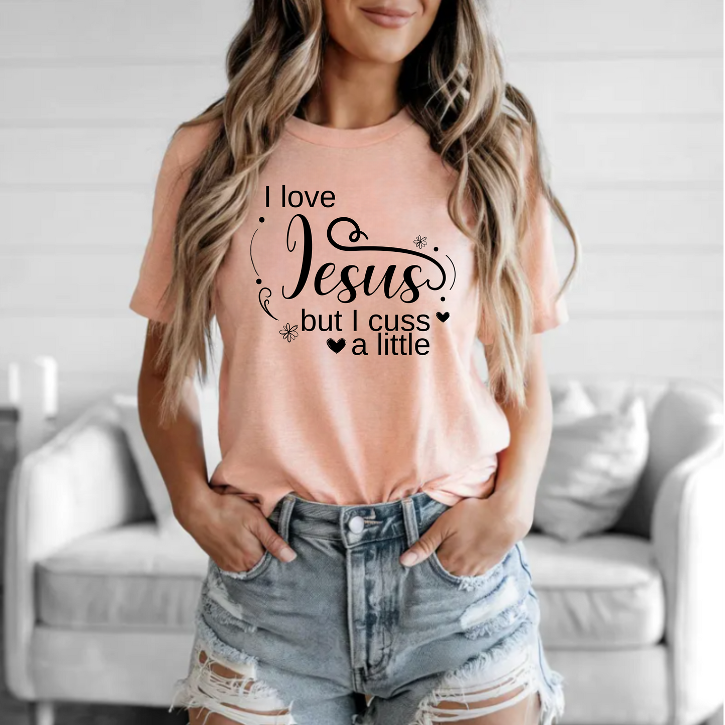 Christian Unisex Tee - I Love Jesus But I Cuss a Little Tee