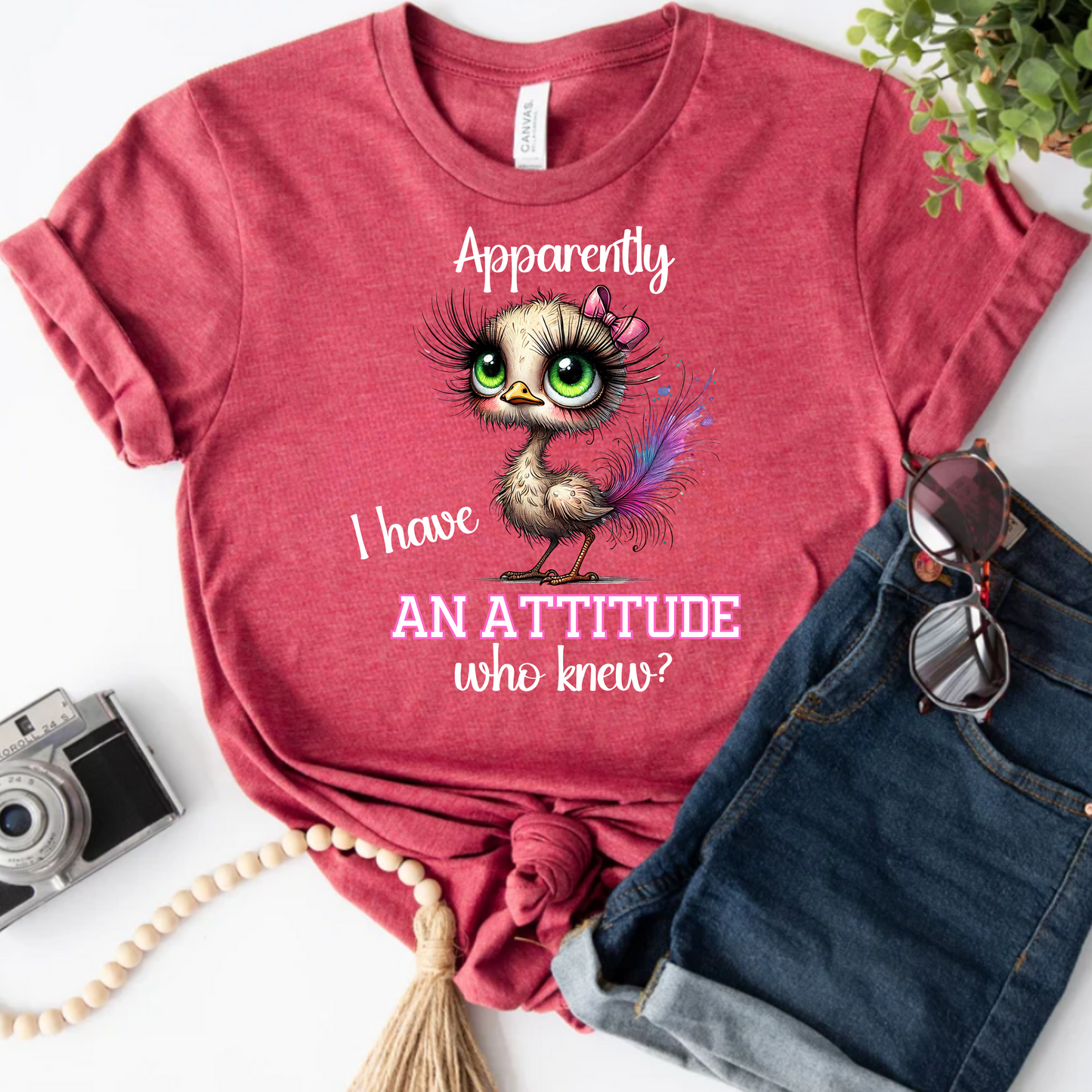 Funny Bird Unisex Tee - Apparently I Have an Attitude Who Knew