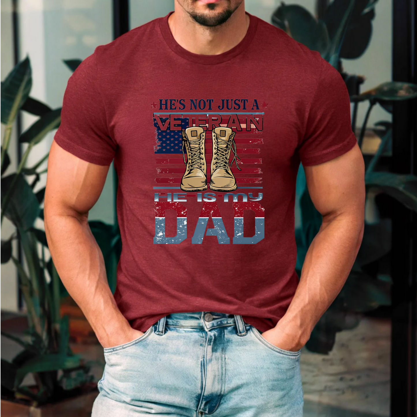 "He's not just a Veteran, He is my dad" Veteran Dad Unisex Tee