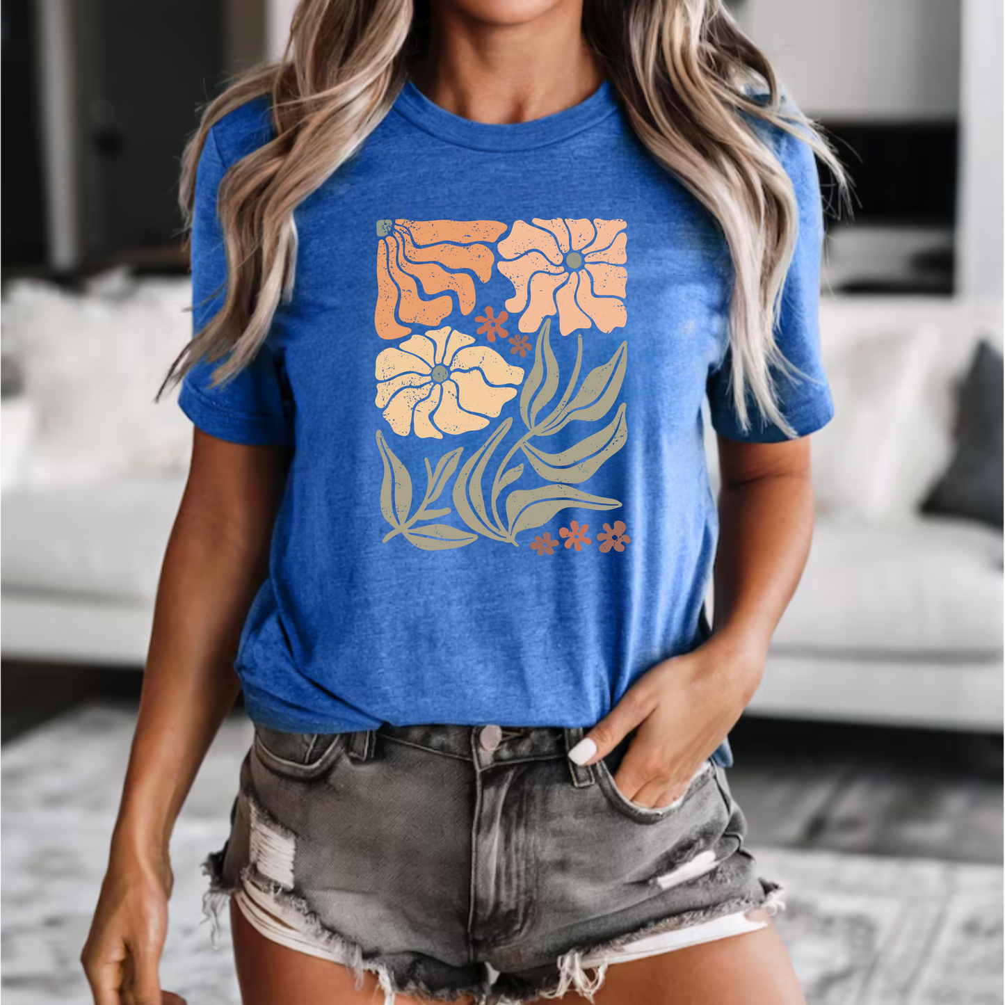 Floral Print Unisex Jersey Tee - Perfect for Spring & Summer
