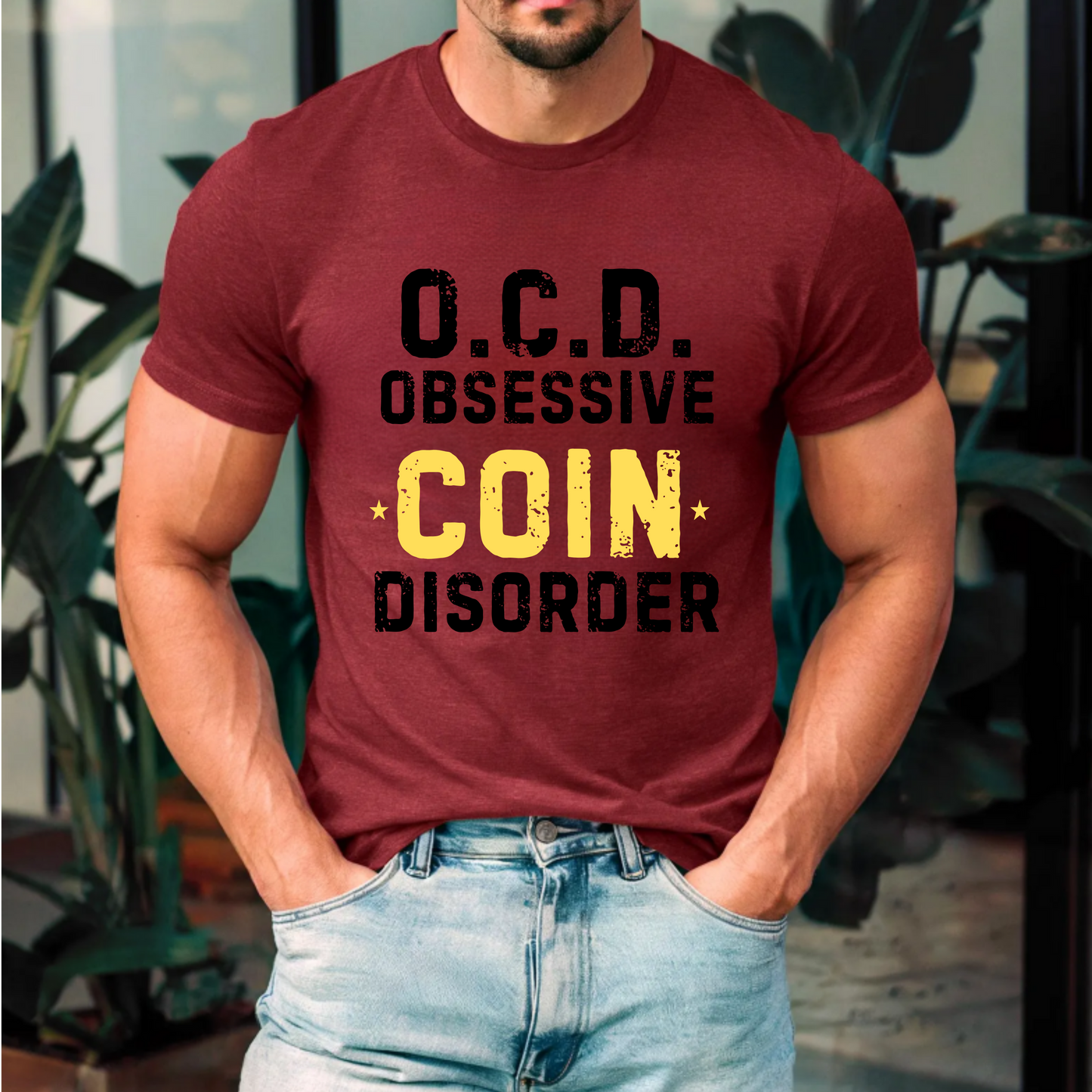 Funny Numismatic Unisex Tee - O C D Obsessive Coin Disorder Shirt