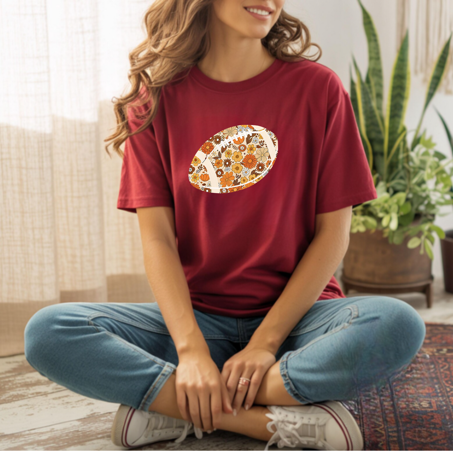 Floral Football Unisex T-Shirt