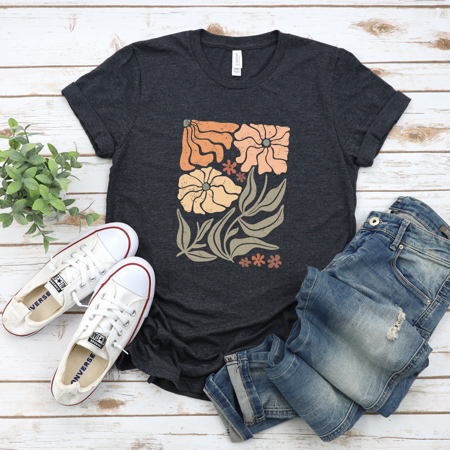 Floral Print Unisex Jersey Tee - Perfect for Spring & Summer