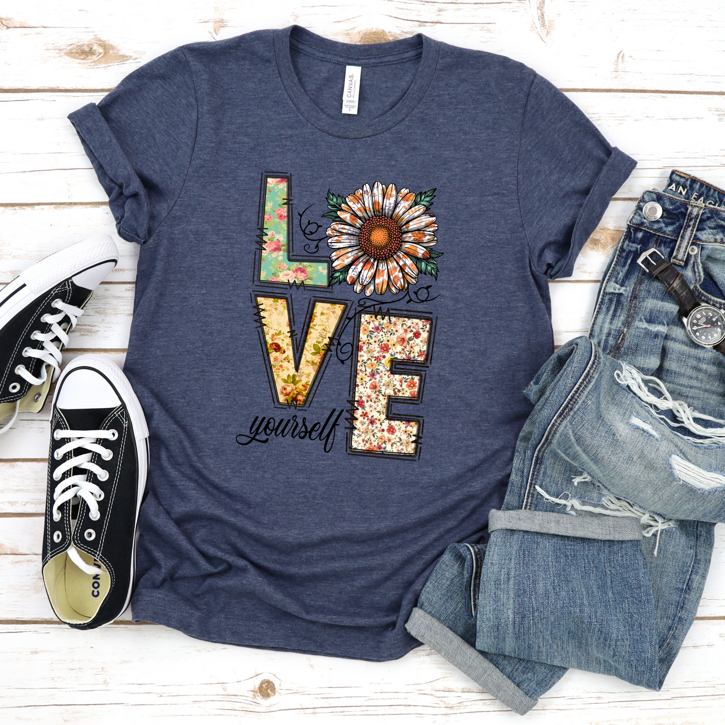 Floral Love Yourself Tee