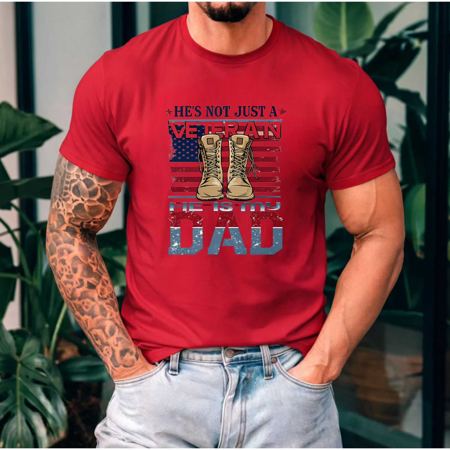 "He's not just a Veteran, He is my dad" Veteran Dad Unisex Tee