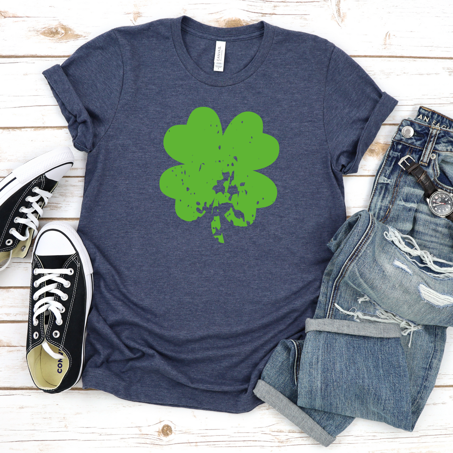 Distressed Shamrock Tee