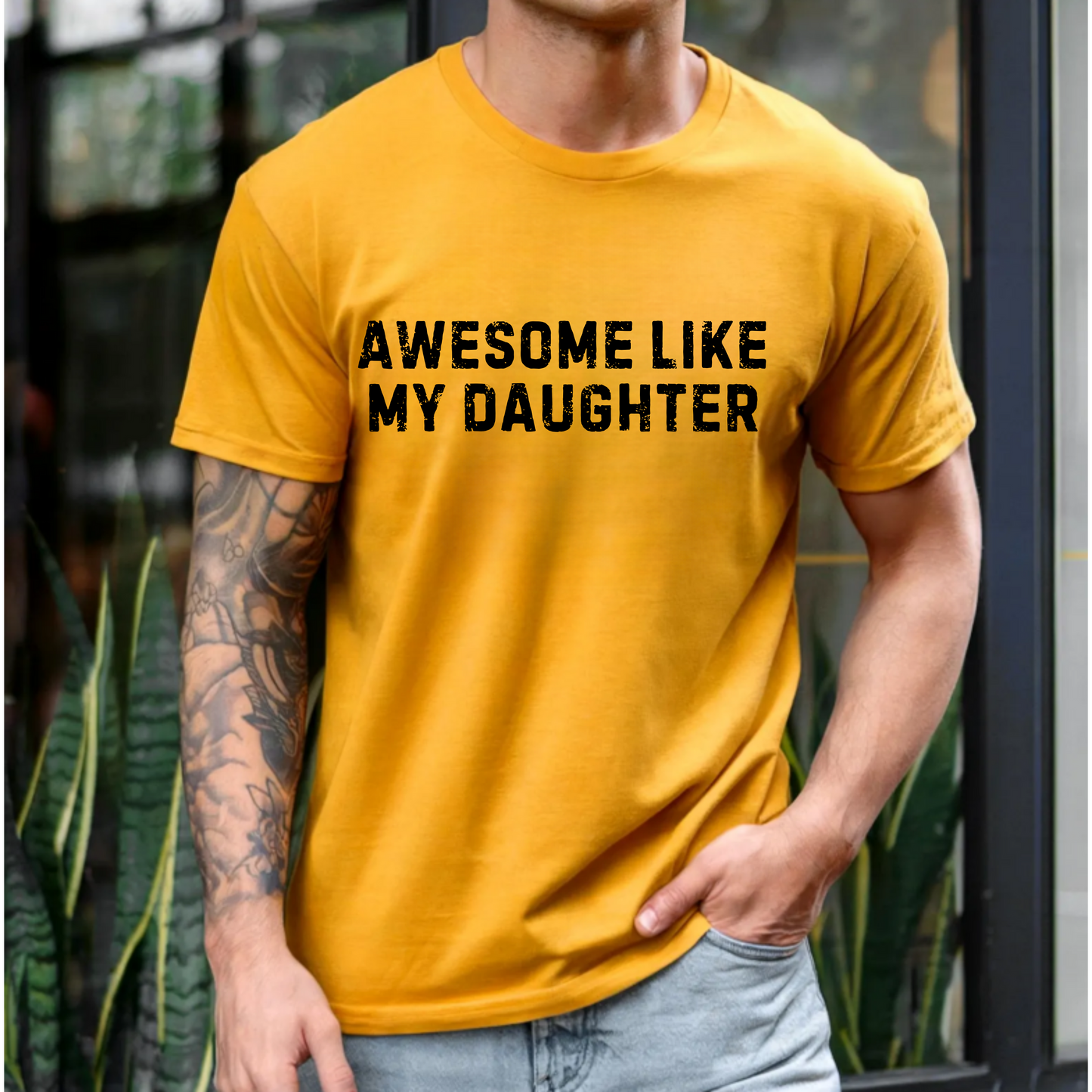 T-Shirt - Awesome like my daughter Unisex Jersey Short Sleeve Tee