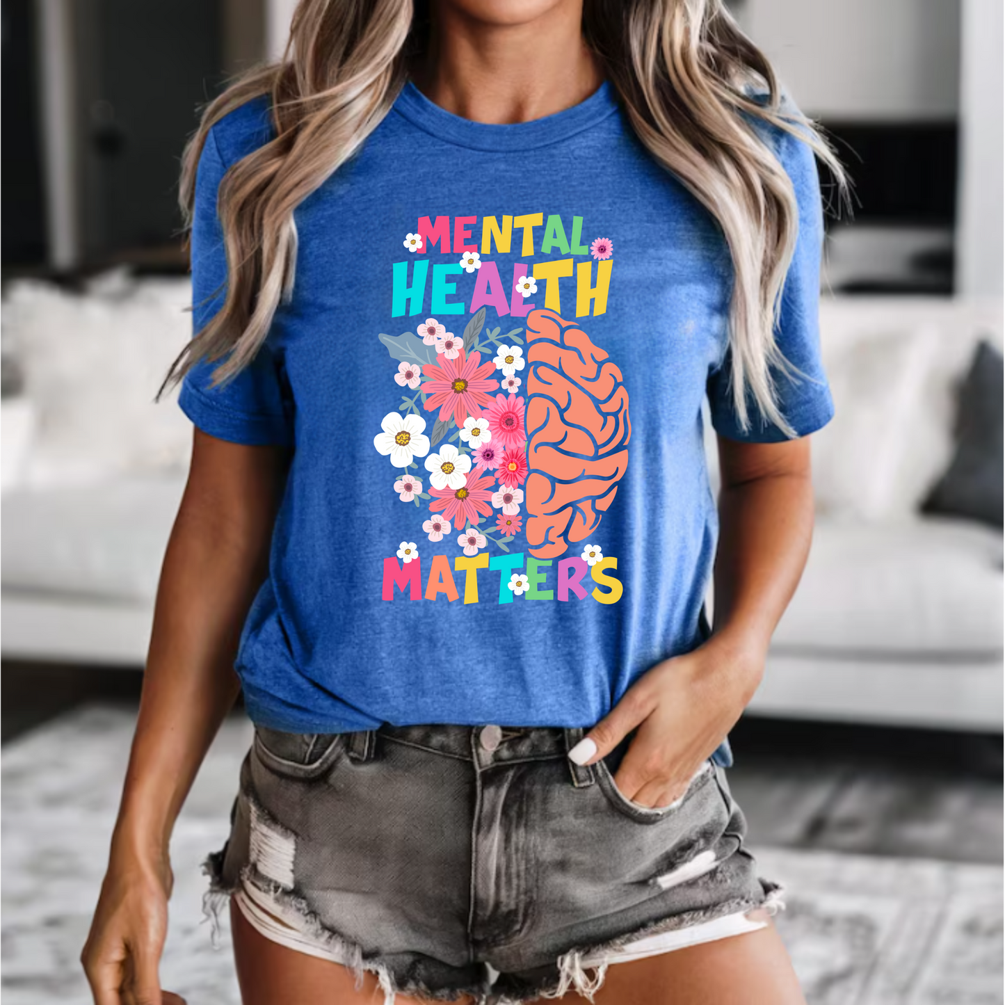 Floral Mental Health Matters Tee