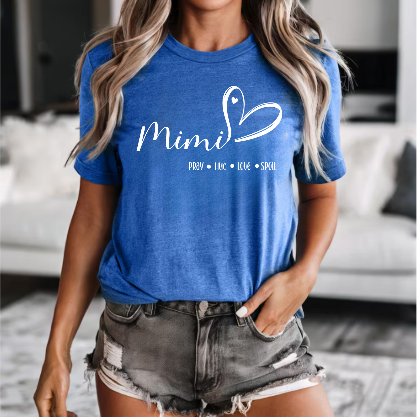 T-Shirt Mimi Pray Hug Love Spoil Unisex Jersey Short Sleeve Tee Shirt