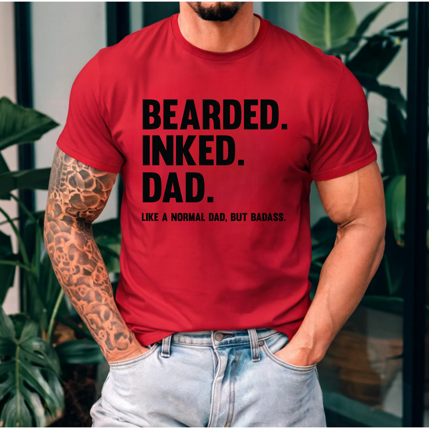 Bearded Dad Tee - Inked & Badass Unisex Short Sleeve Shirt