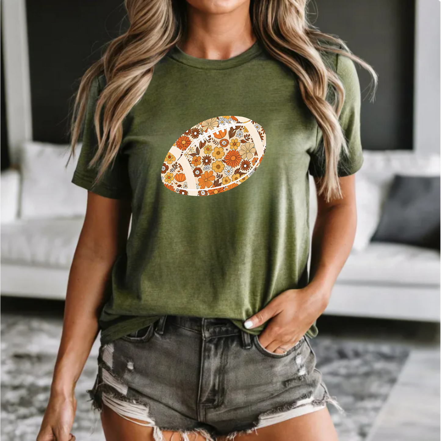 Floral Football Unisex T-Shirt
