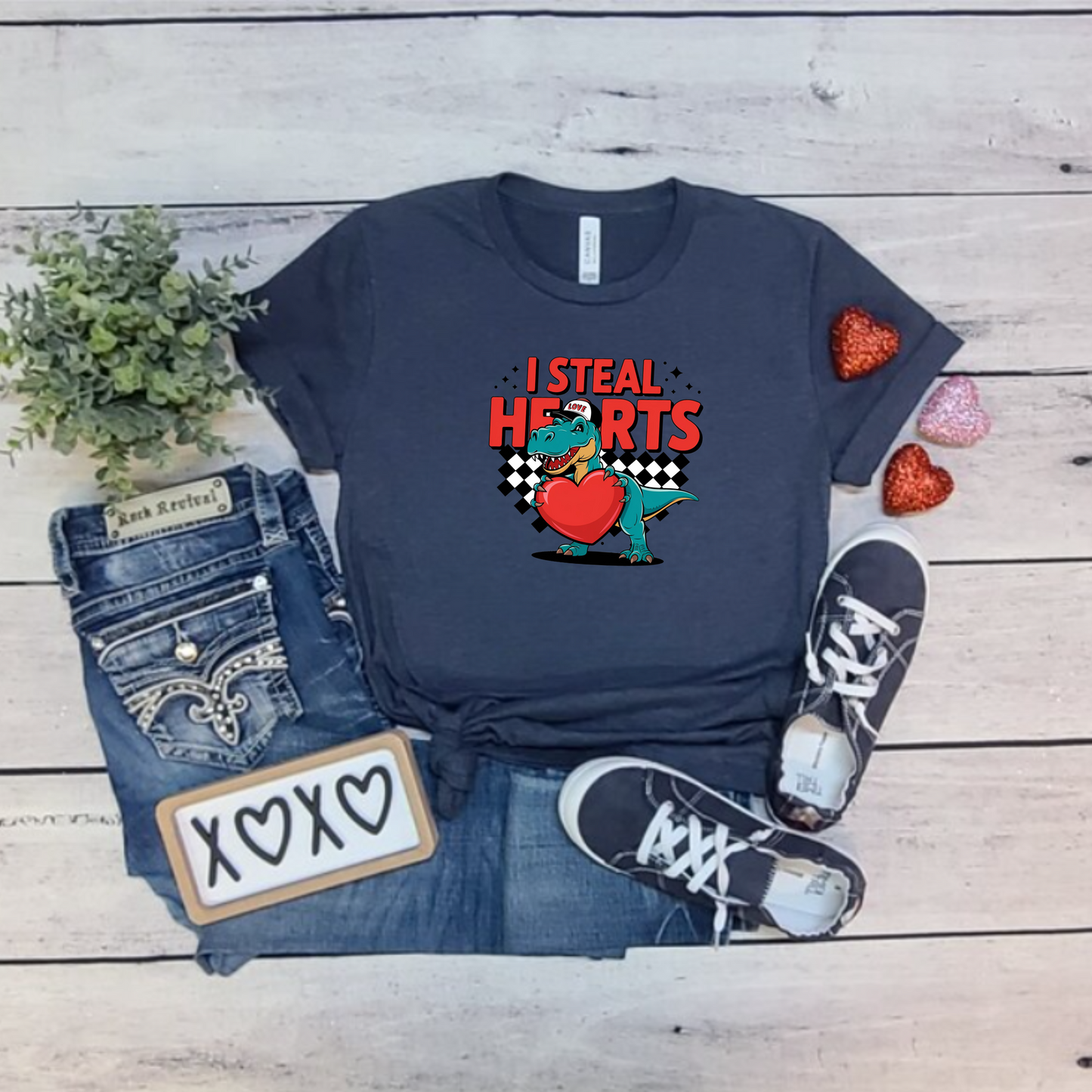 Dinosaur I Steal Hearts Tee