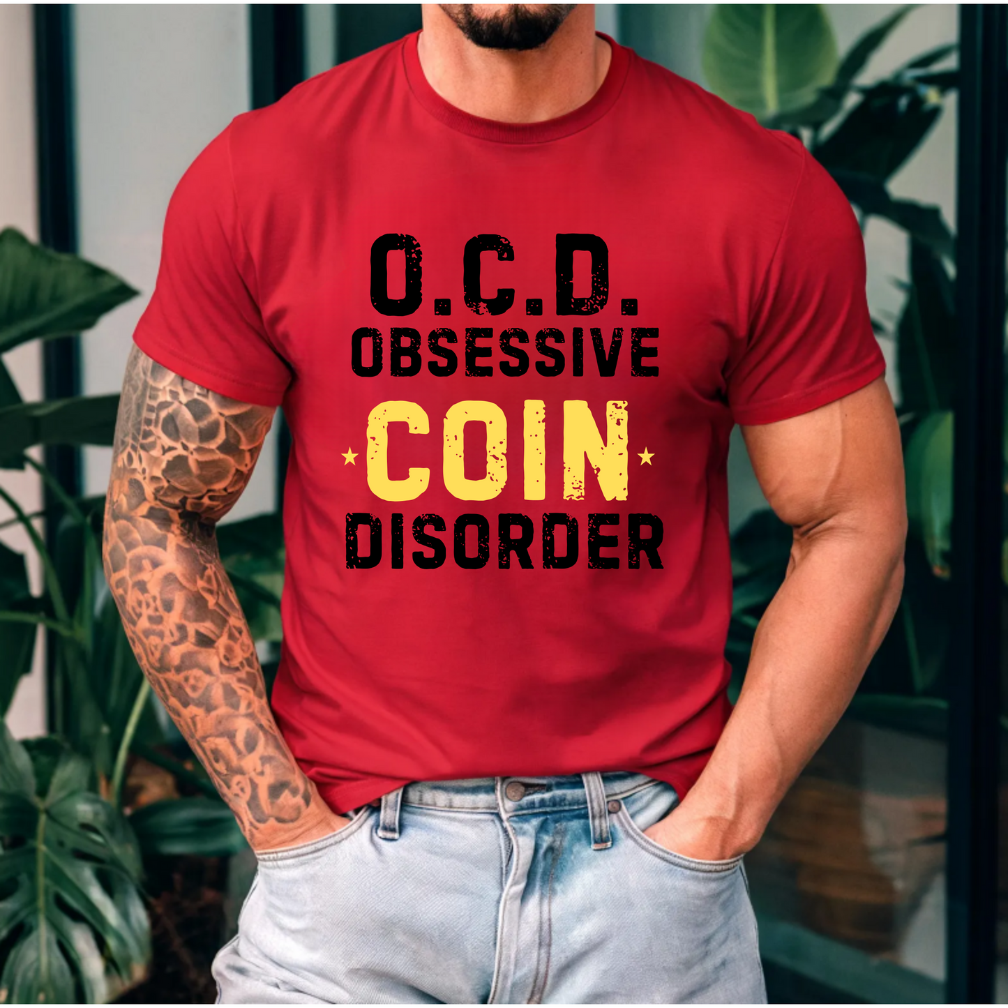 Funny Numismatic Unisex Tee - O C D Obsessive Coin Disorder Shirt