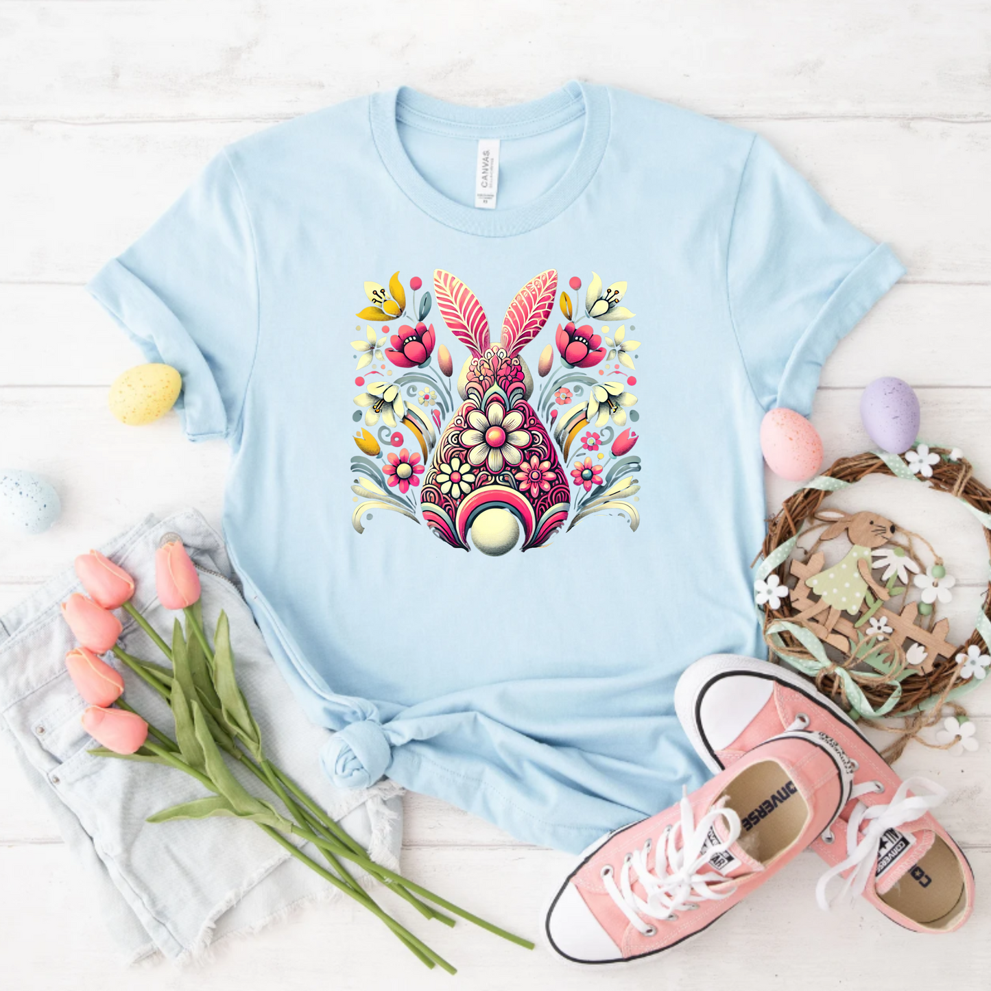 Floral Easter Bunny Tee