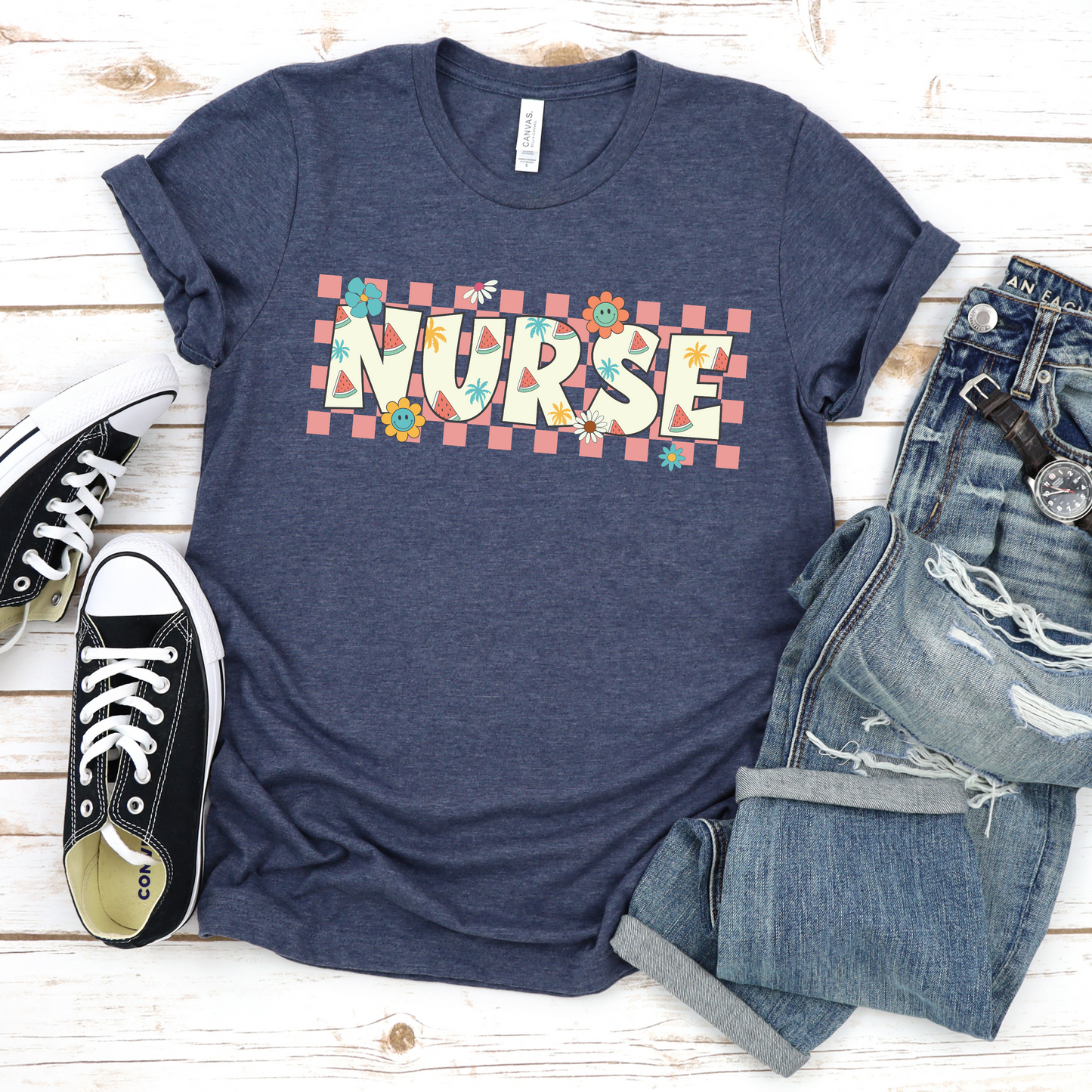 Floral Nurse Tee