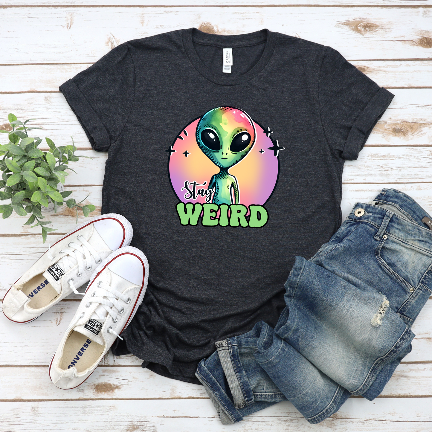 Alien Unisex Tee - Stay Weird Design