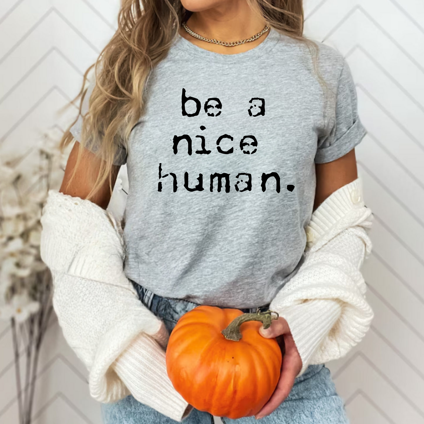Softstyle T-Shirt - Be a Nice Human Inspirational Tee