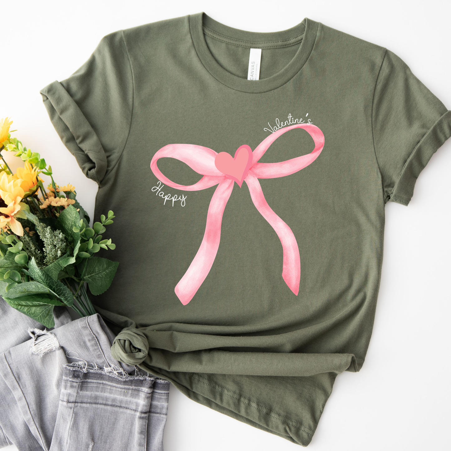Valentine's Day Coquette Bow Tee