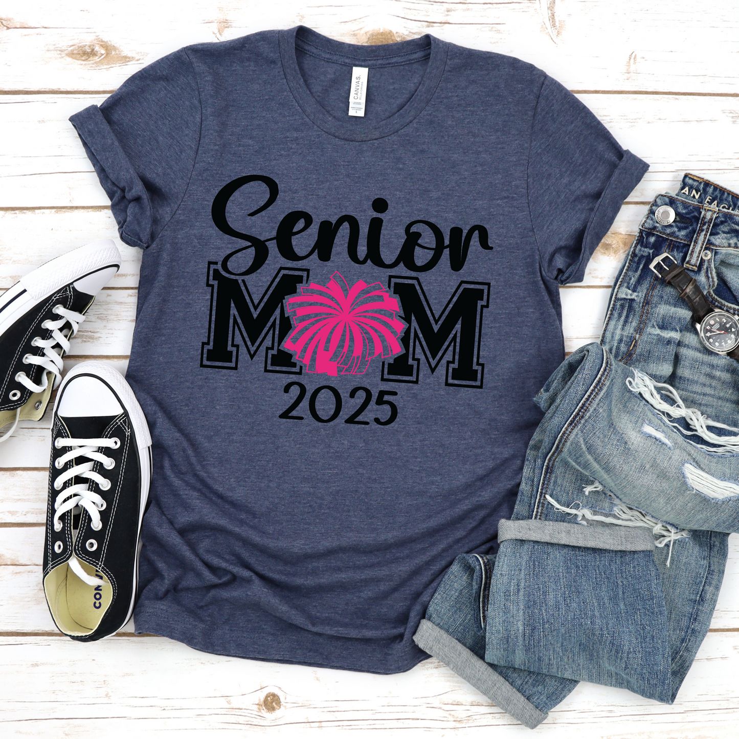T-Shirt Senior Mom with Pom Pom - Unisex Jersey Tee