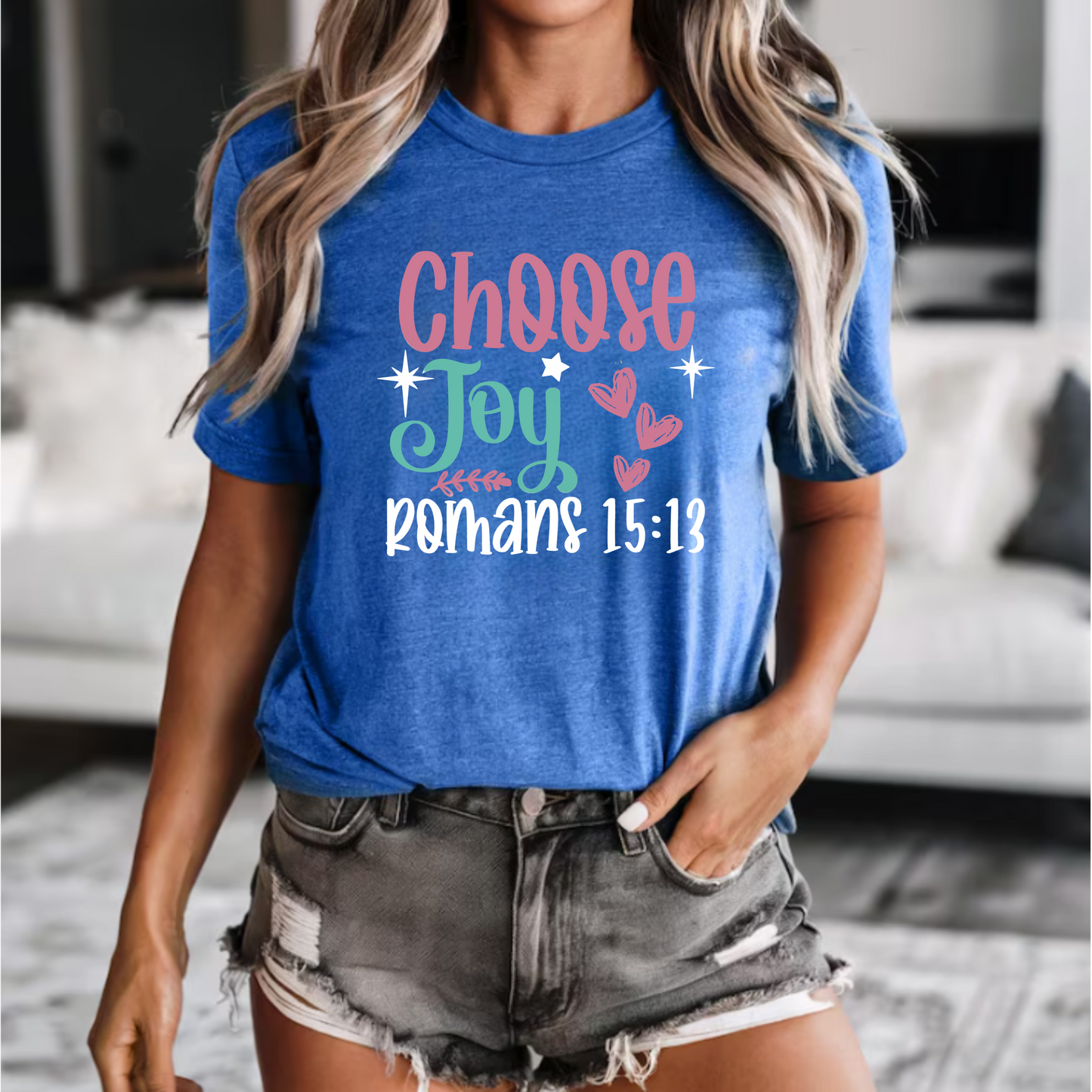 Joyful Unisex Tee with Romans 15:13 Verse